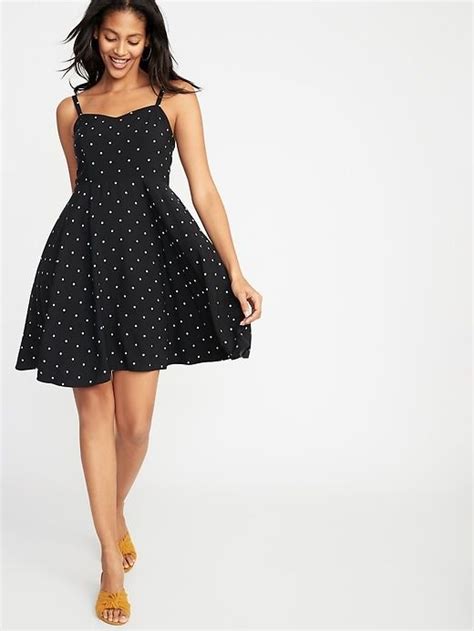 Fit And Flare Printed Cami Dress For Women Old Navy Navy Dress