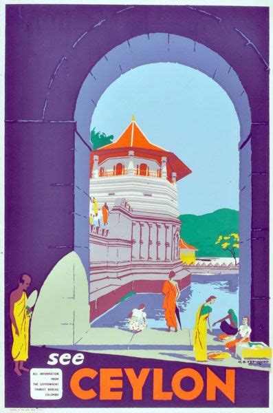 Ceylon Tourist Board Vintage Poster The Kandyan Dancer