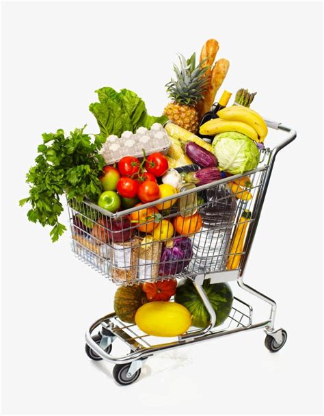 Grocery Shopping Cart Png Download Image Shopping Cart With Healthy