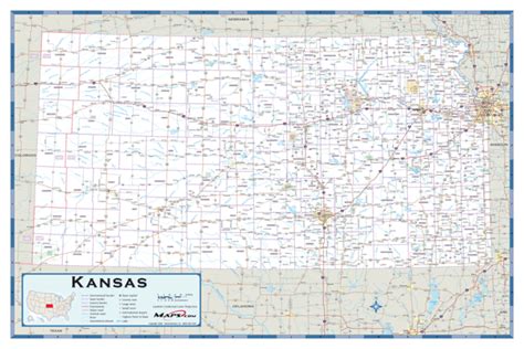 Kansas County Highway Wall Map By Mapsales