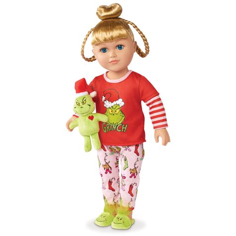 My Life As Poseable Grinch Sleepover 18 Inch Doll Brunette Hair Green