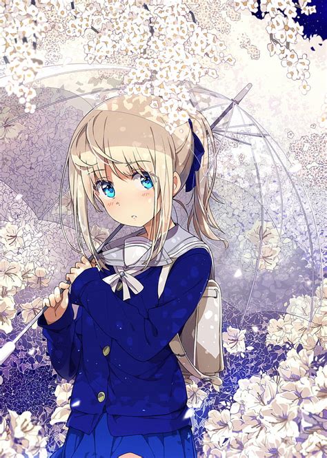 Hd Wallpaper Anime Anime Girls Original Characters Blonde Blue