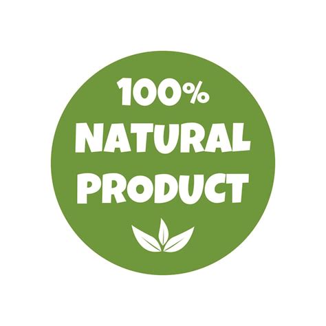 Premium Vector Natural Product Stickers With Green Leaves Logo
