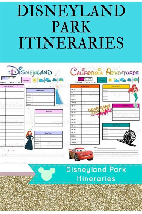 Disneyland Itinerary Template For Mac Itinerary Template Disney