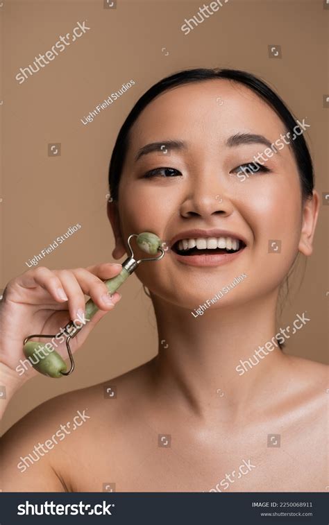 Positive Asian Model Naked Shoulder Using Stock Photo Shutterstock