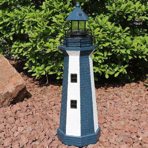 Sunnydaze Decor 36 In H X 11 In W Blue Lighthouse Garden Statue Lowes