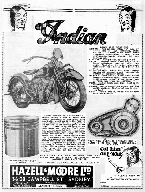 1935 Indian Australia advertisement * | Indian motors ...