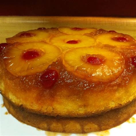 To assemble the cake, carefully arrange 1 cake layer, pineapple side up, on a cake plate. pineapple upside down cake recipe paula deen