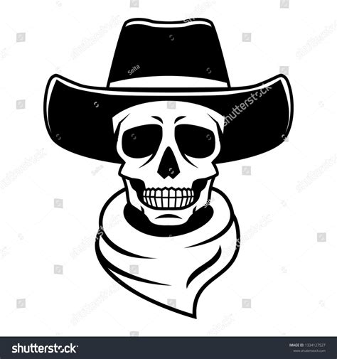 Skull In Cowboy Hat And Bandana Vector Illustration Ad Affiliate