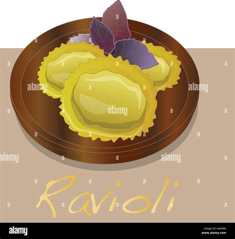 Ravioli Pasta Set Vector Illustration Stock Vector Image Art Alamy