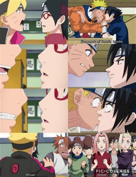 Boruto And Saradas Kiss Vs Naruto And Sasukes ️ As Parents As Kids