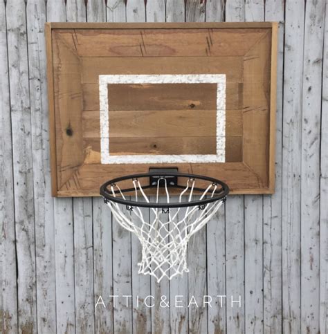 Rustic Wooden Backboard With Basketball Hoop Etsy