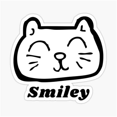 Smiley Smiley Cat Sticker By Oilkii Redbubble