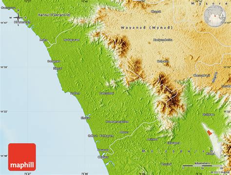 Physical Map Of Kozhikode