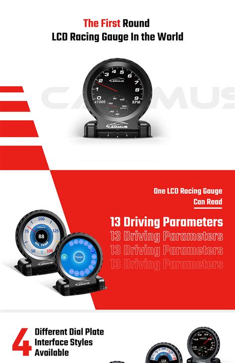 I Round Lcd Racing Gauge Optional 6 Colors 13 In 1 P P Obd Rpm Turbo