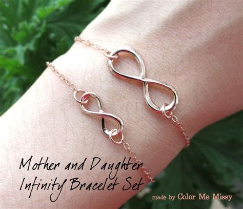 Mother And Daughter Infinity Bracelet Set Rose Gold By Colormemissy