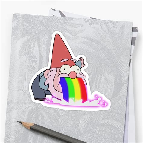 Gravity Falls Gnome Steve Sticker By Cerebrare Redbubble