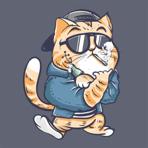 Cool Cat Smoking Cartoon Vector Free Download