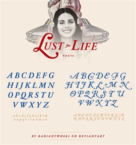 Lana Del Rey Lust For Life Album Font By Radiantwh0r3 On Deviantart
