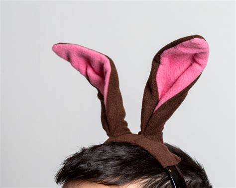 Rabbit Ears Headband Bunny Head Band Brown Hare Ears Hare Etsy