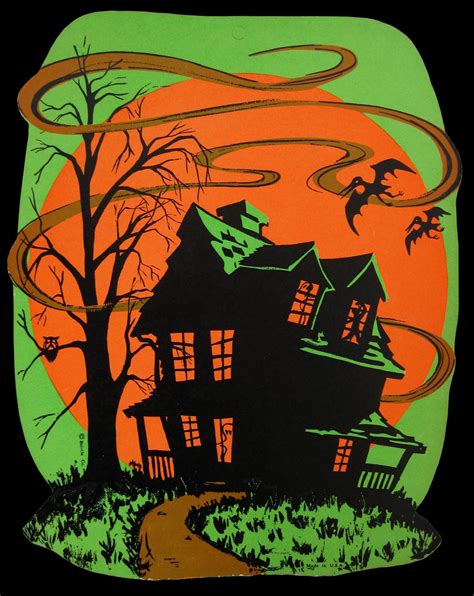Vintage Beistle Haunted House Decoration Beistle Halloween Casa