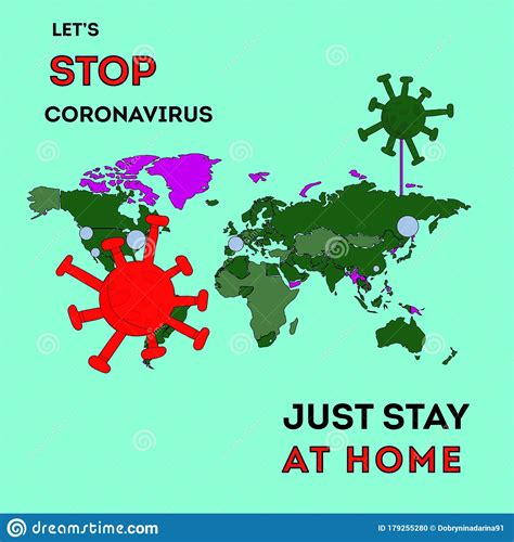 Let S Stop Coronavirus Just Stay At Home Stock Vector Illustration Of Danger Coronovirus
