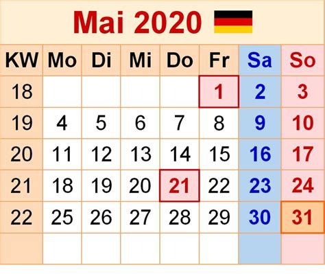 Kalender Mai 2020 Mit Feiertagen Nrw Calendar Uk