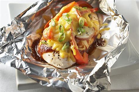 Get a taste of the sea when you make a foil packet recipe with fish, or try a meaty option with our barbecue foil. BBQ Chicken and Cheddar Foil Packet Dinner