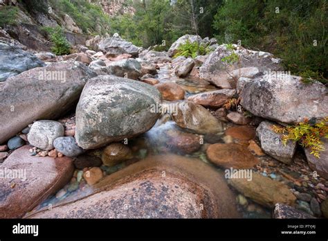 Huge River Boulders And Flowing Water Stock Photo Alamy