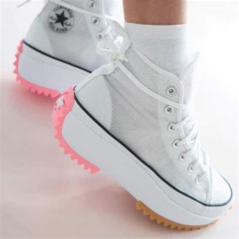 Converse Run Star Hike Pink White Boot Platform Mesh Wedge Etsy