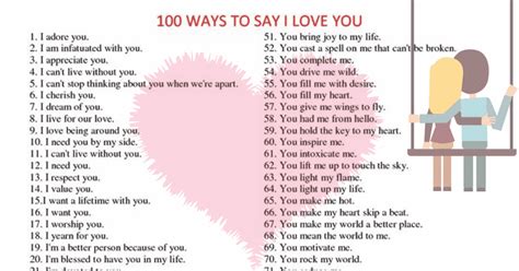 100 Ways To Say I Love You Eslbuzz Learning English