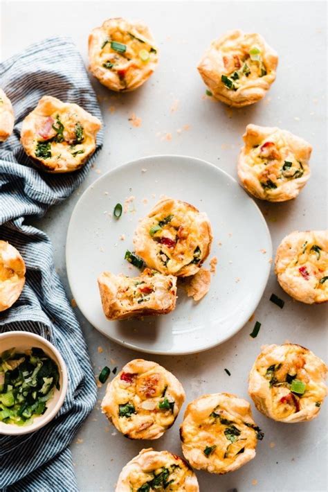 Mini Quiche Cups With Spinach Bacon And Cheddar Blue Bowl Recipe