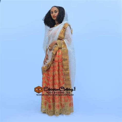 Hildana Chiffon Ethiopian Traditional Dress Eritrean Dress
