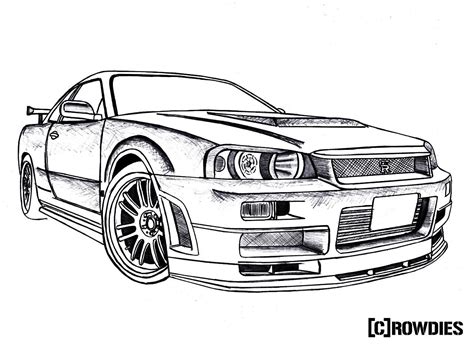 #drawing #crowdies #gtr | Car drawings, Cool car drawings, Nissan skyline