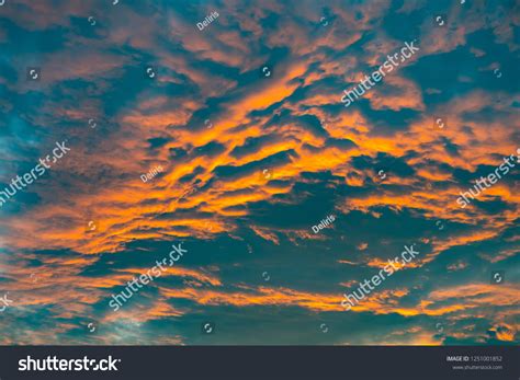Gorgeous Sky Texture Clouds Sunset Beautiful Stock Photo 1251001852