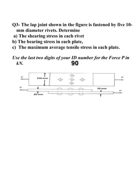 solved q3 the lap joint shown in the figure is fastened by