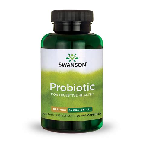 Swanson Probiotics Probiotic For Digestive Health 20 Billion Cfu 60
