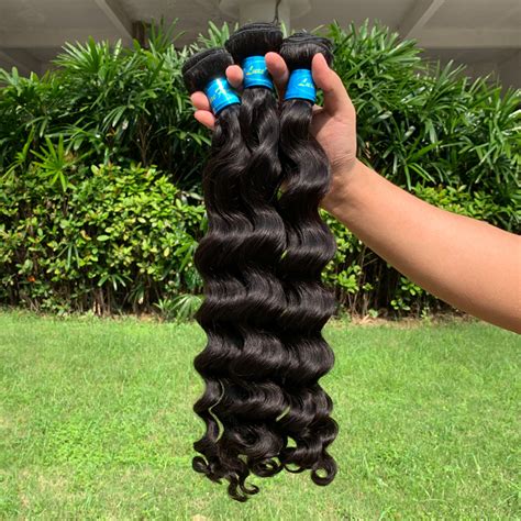 luxefame loose wave hair brazilian human hair weave bundles natural black