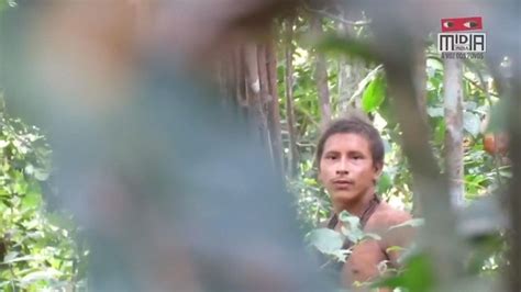 rare footage of uncontacted tribe highlights threat to amazon forest world news sky news