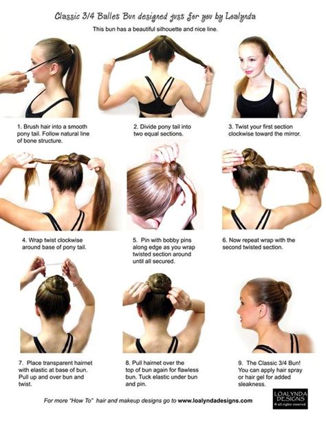 Ballet Bun Picture Directions Step By Step Hairstyle