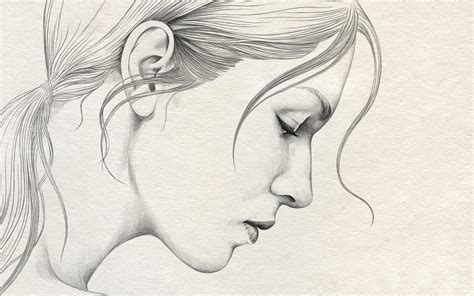 Woman Face Side Profile Drawing Side Profile Face Woman Drawing At