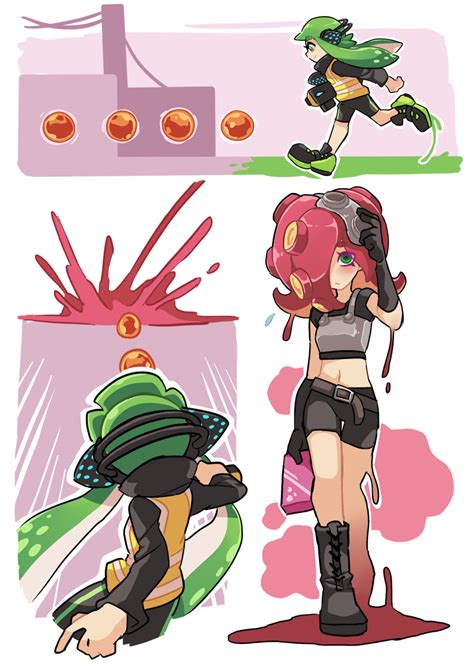 Inkling Inkling Girl Octoling Agent 3 And Takozonesu Splatoon And