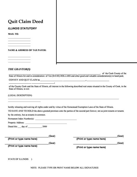 Free Quit Claim Deed Forms Templates ᐅ TemplateLab