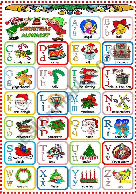 Christmas Alphabet Esl Worksheet By Katiana