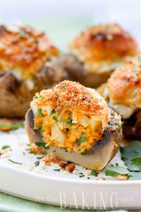 Cheesy Stuffed Mushrooms Recipe {Vegetarian} - Let the Baking Begin!