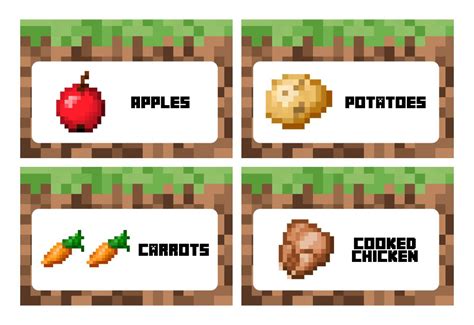 Free Printable Play Food Minecraft Food Labels Printable Templates Free