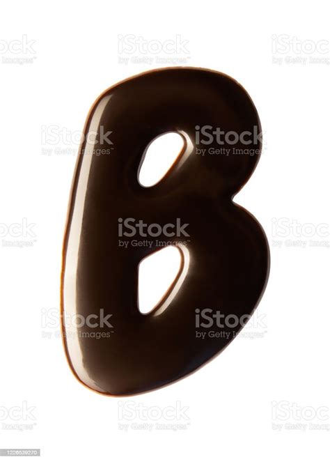 Letter B Made Of Chocolate Syrup Isolated On White Background Alphabet