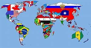 World Map With Country Flags Map