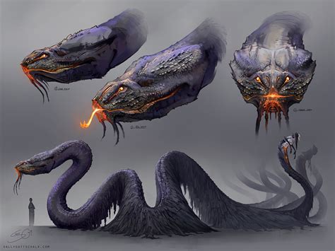 Serpent Fantasy Monster Concept Art Mythical Creatures Creature