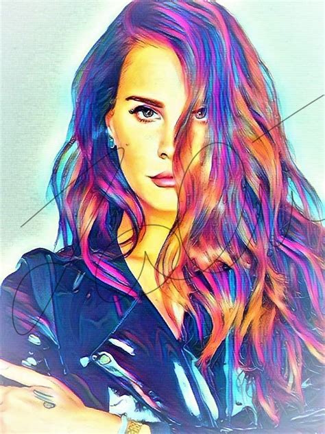 Lana Del Rey Abstract Pop Art Hand Drawn Print Lanaabstract1